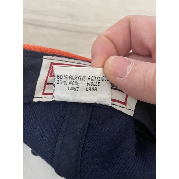 Vtg Miami Dolphins NFL American Needle Navy Blue Wool Blend Strapback Hat Cap - Picture 6 of 8